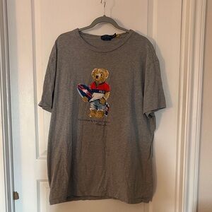 Polo by Ralph Lauren Gray T-Shirt with Bear Graphic